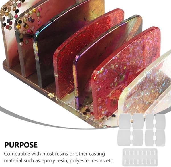 3 stk. silikone DIY-form til kosmetikopbevaringsstativ, epoxyharpiksstøbeform til makeup-organizer