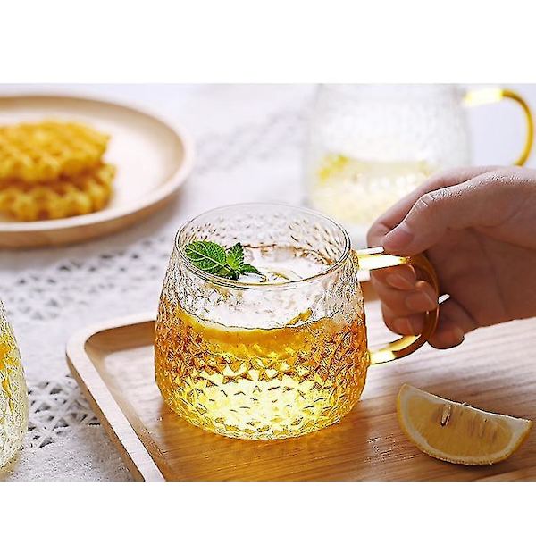 2 stk 420ml Japansk Stil Teglass Hammeret Korn Glass