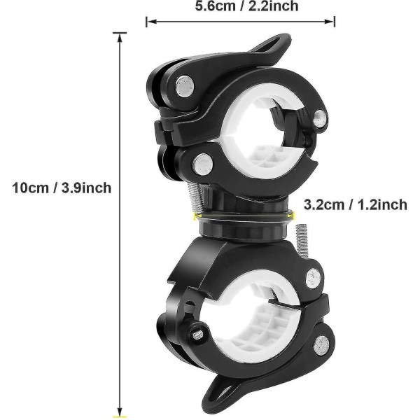 Lampeholder 2 stk Cykel Lygtebeslag Til Foran / Bag 360 Grader