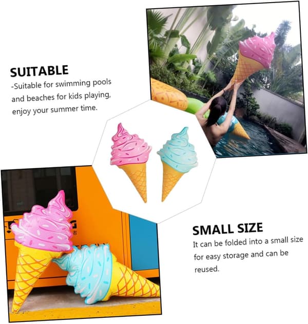 4-pack uppblåsbara glasspoolflottar för barn, multifunktionella vattenleksaker, rosa och blå