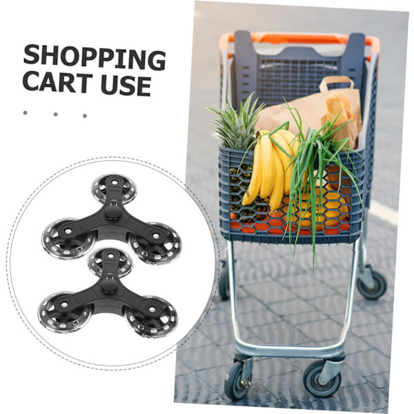 Triangelhjul för trappklättringsvagn 2 st Kraftiga shoppingvagnshjul Enkel rörlighet