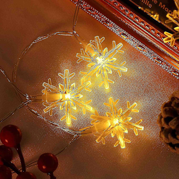 100 Varme LED Jule-Snefnug Lysstreng Dekorationer