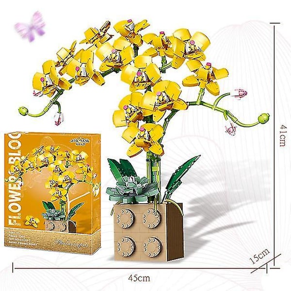 Fomantic Blomsterfugl Paradisfugl Buket Rose Byggeklodser Legetøj DIY Pottet Illustration Feriegave