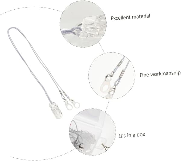 2 sett snor Bte-klips Tapt høreapparat-holder Beskyttende tau for eldre gutter og jenter
