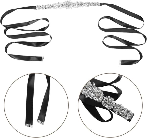 Justerbart Rhinestone Brudesjalbelte for kvinner Brudebelte