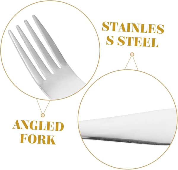 2 stk lette ergonomiske gafler for gutter og jenter i rustfritt stål, vinklet spising