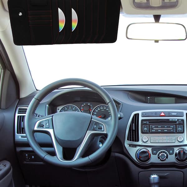 Bilvisir Organizer CD-holder for biler Multifunksjonell Auto CD-oppbevaringsveske Svart tilbehør