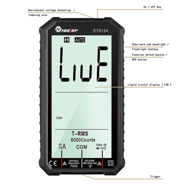 ET8134/ET8132 Digitaalinen Multimetri True RMS Voltmetri