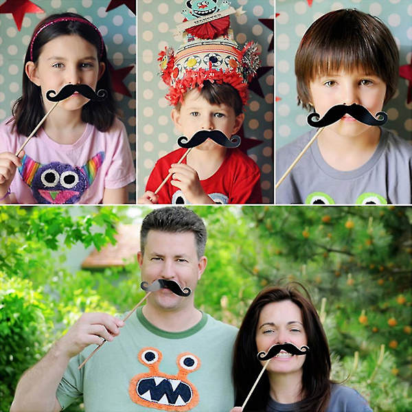 58 st/set Färgglada Rekvisita På En Pinne Mustasch Fotobås För Roligt Bröllop
