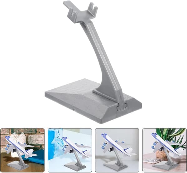 3 stk grå plast flyholder displaystativ for flymodellstøtte