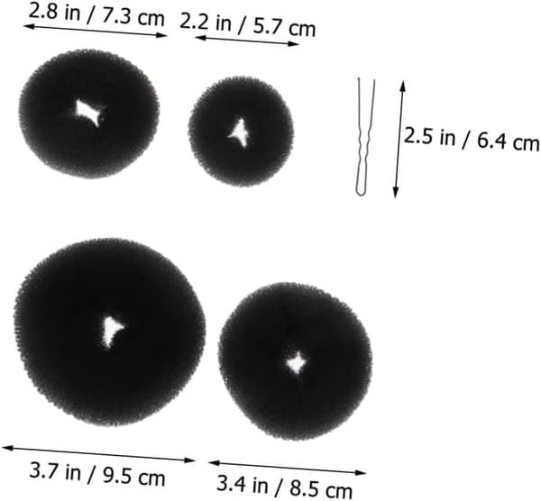 22 stk. Håropsætning Bun Kit Bolleformede Clips Elastiske Hårreb til Stylingtilbehør til DIY Fletning og Opsætning