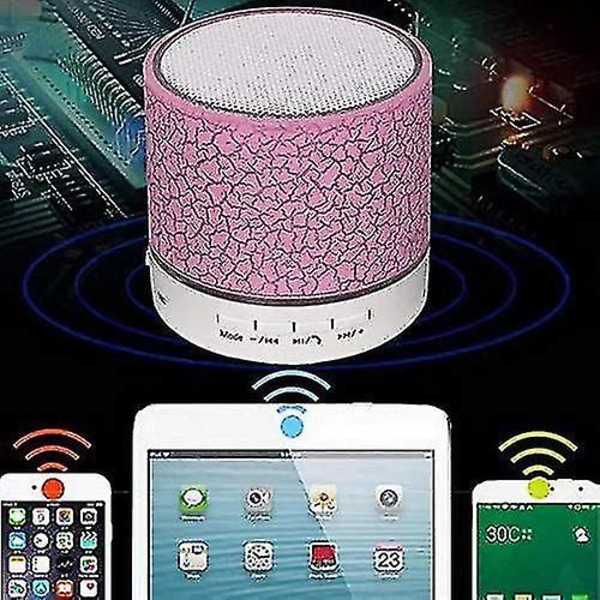 Mini trådløs Bluetooth-høyttaler Usb/tf-kort/fm-høyttaler subwoofer med  fargerikt lys LED-stereo (hvit) 4977 | Fyndiq