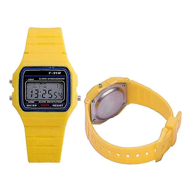 Luxury Classic Digitaalinen Kellon F-91W Unisex Retro Vintage Sport LED Vedenkestävä black