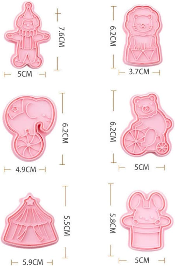 6 st plastformar kakformar 3D kakformar säkra lätta rosa bakverktyg