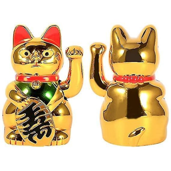 5-tommers Gold Waving Lucky Fortune Cat Wealth Crafts