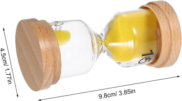 15-minutters kjøkken-sandglass-timer i tre