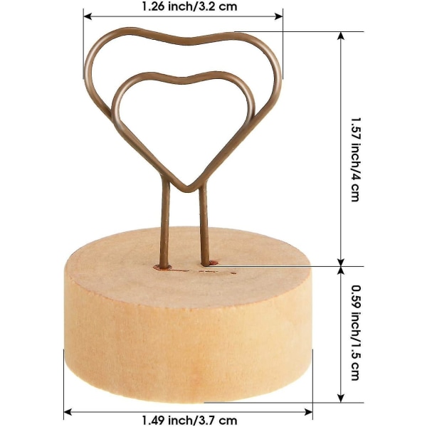 15 stk Hjerteformet trebord Bildeklipsstativ