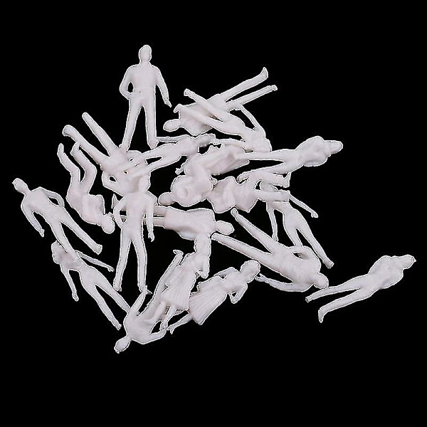 40x 1/50 Skala Model Hvide Figurer/mennesker Tog Layout Diorama Tilbehør
