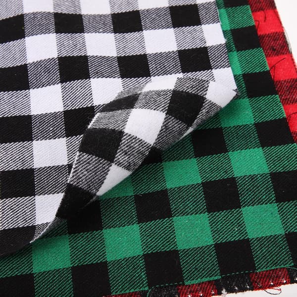 6 stk. julemønstret rutete bomullsstoff for DIY-søm, stoffmateriale, juleteppe