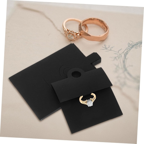 100 stk. Sikre Papir Smykke Display Kort Ring Display Emballage Kort Stilfulde Ring Fremvisningskort