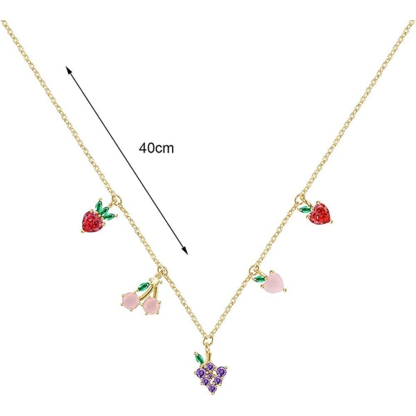 14k Plated Fruit Basket Basket Choker Naisten Tytöille Söpöjä trooppisia hedelmiä