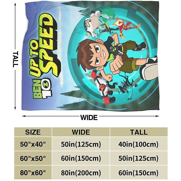 Ben 10 Peitot Ultra Pehmeä Flanelliheittopeitto Kevyt Lämmin Peitto Sängyn sohva Olohuone -u63 60x50in 150x125cm