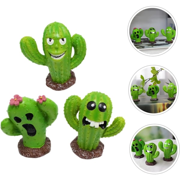 Mini Resin Håndværk Dekorationer Mini Kaktus Potteplanter Mini Figurer Dekoration
