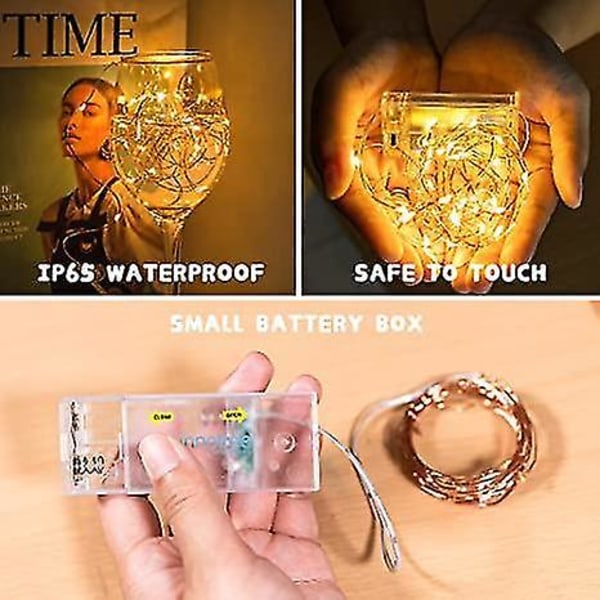 3 Pak Fairy Lights Timer Batteri Kobbertråd 30 LED Julelys