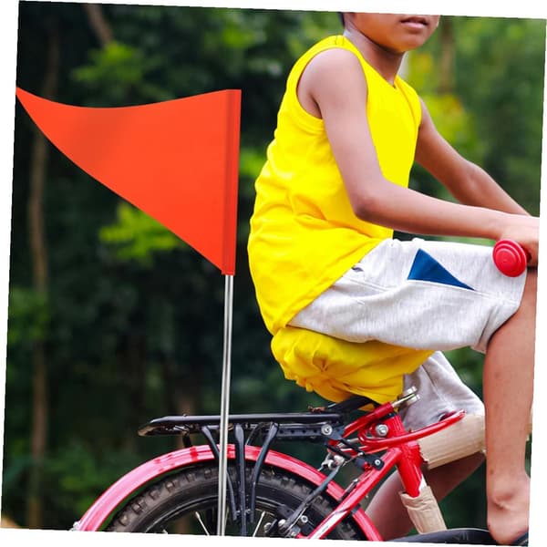 10 st cykelsäkerhetsflaggor Hög synlighet Orange triangulära varningsvimplar Ersättning