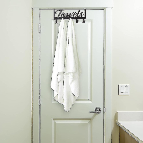 Håndklædestativ med krog på badeværelsesdør, badeværelsesdekoration d2a6 |  Fyndiq
