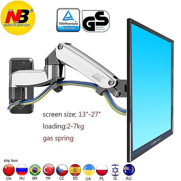 Nb F150 2-7kg 75x75 100x100 Gasfjäder TV-väggfäste
