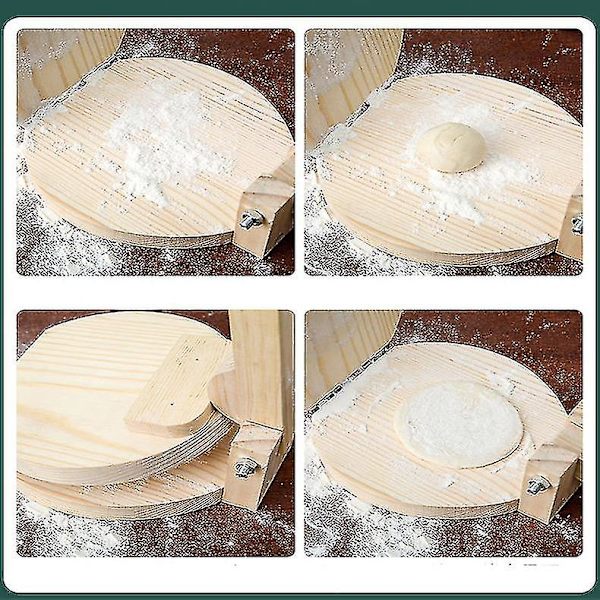 Træ Tortilla Presse Træ Tortilla Presser Dumpling Pizza Dej Pastry Presse Dumpling Pressing Værktøj Til Køkken Carbonized round