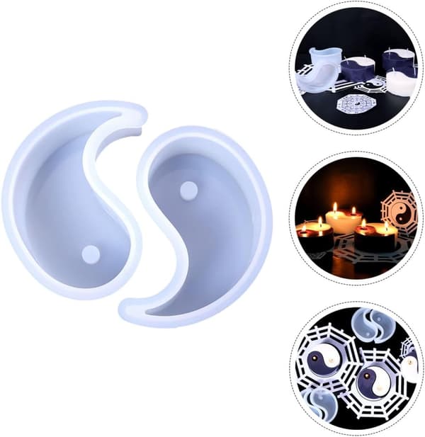 2 stk Tai Chi silikonlysformer DIY-utstyr for aromaterapi duftlys laging håndlagde former