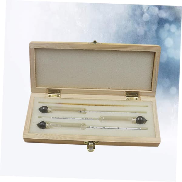 4 stk. alkoholtester kombination hydrometer termometer og konverteringstabel