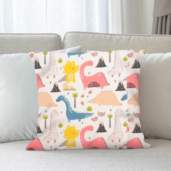 8 stk. dinosaurtrykte bomullsstoffpaneler 25x25cm Quilting Craft Bundle