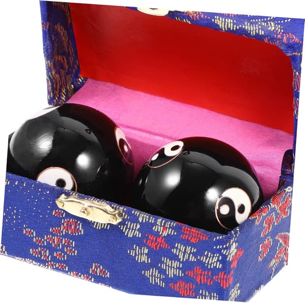 Metal håndtræningsbolde 2 stk. 47 mm Baoding stresslindrende massagebolde med emaljeoverflade
