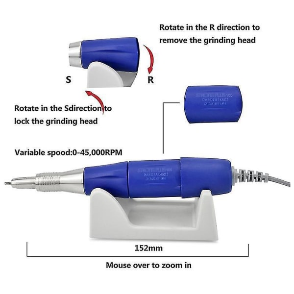 35k Stark 45000rpm Nagelborrar Pedikyr elektriska filbits