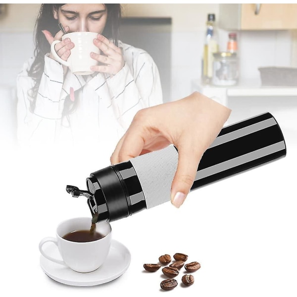 Bärbar mini espressobryggare Handhållen tryckcaffe espressomaskin Kompakt manuell kaffebryggare