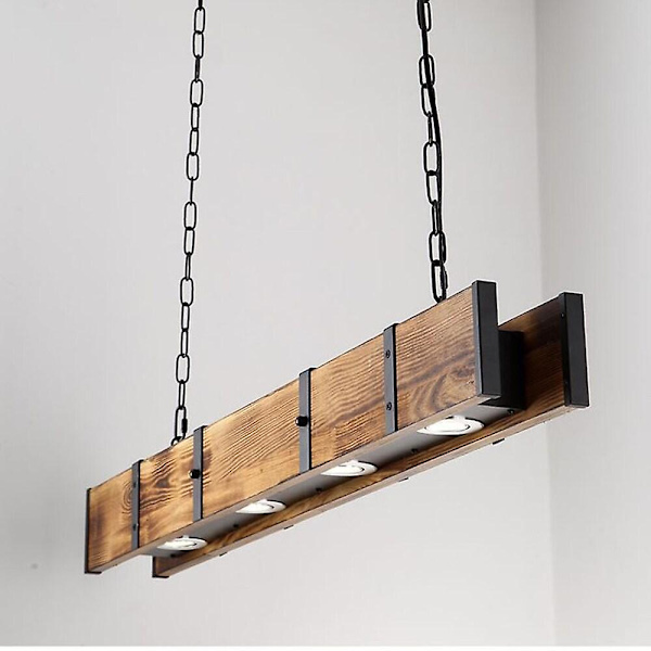 100cm Enkelt Design Hængende Lampe Træ Vintage