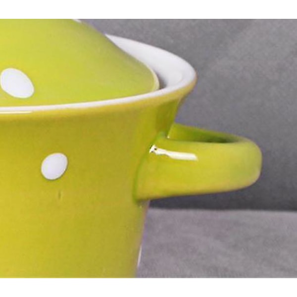 Dots Koreanska Mini Keramiska Gryta Stockpot Lock Spoon Skålar