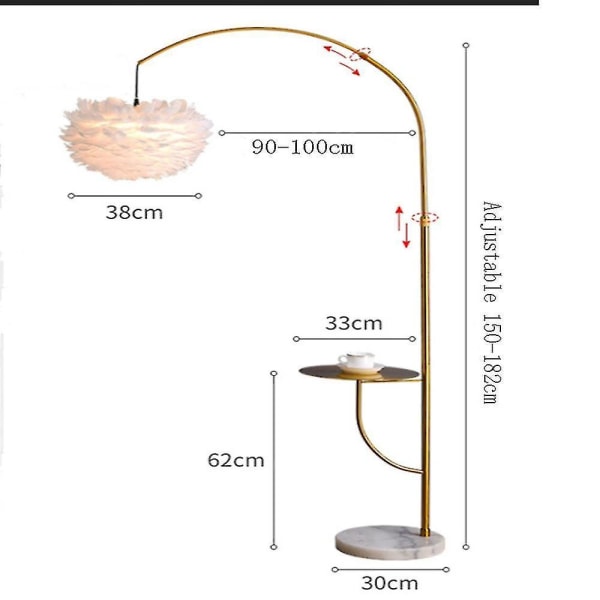 Fjäderlampa Fiske Golvlampa Vardagsrum Sovrum