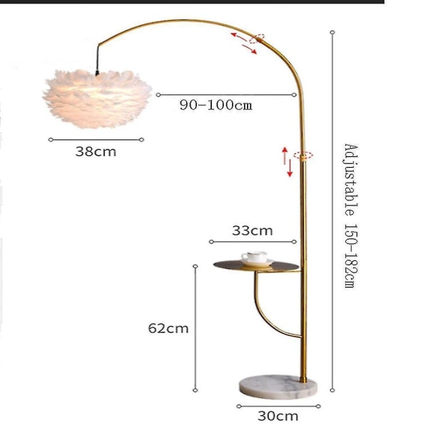 Fjærlampe Fiskegulvlampe Stue Soverom