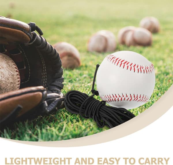 Baseball Swing Trainer 9-tommer Hård Bold 4m Elastisk Modstandsbånd Bærbar Baseball Pitching Modstandstræner