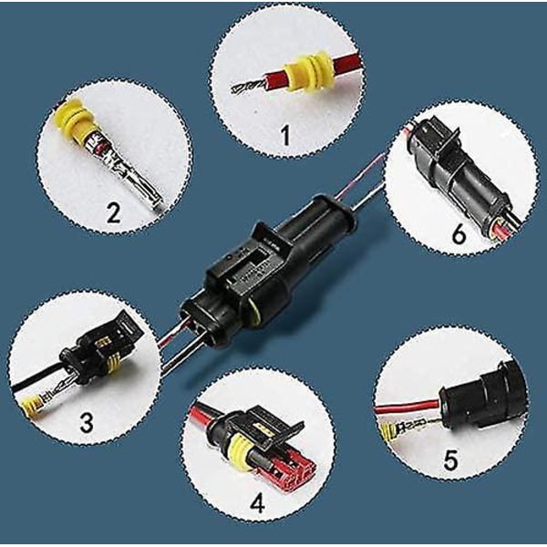 Vandtæt Stik 12 Kit 2-polet Elektrisk Terminal Stik