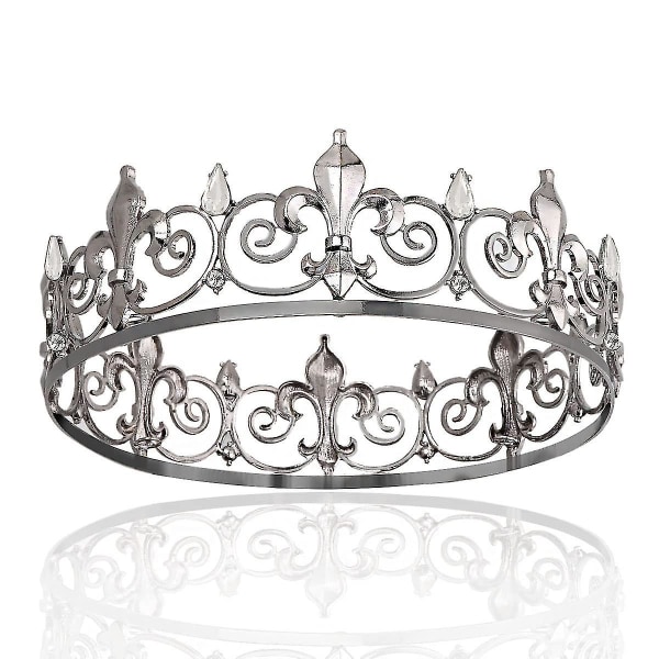 Royal Full King Crown Metallkronor och Tiaror för Cosplay Hemkomst Balfest Dekorationer Bröllop Födelsedagspresenter Män