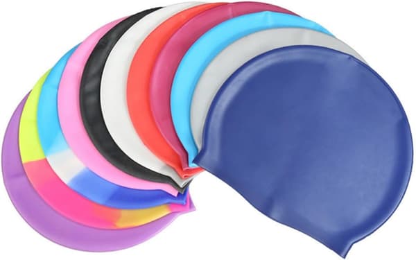 5 stk silikon svømmehette for kvinner unisex elastisk designpakke gir ørebeskyttelse