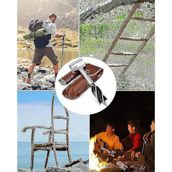 Manuell Borr för Bushcraft Överlevnad Verktyg Handborr Settlers Nyckel för Vandring Brown