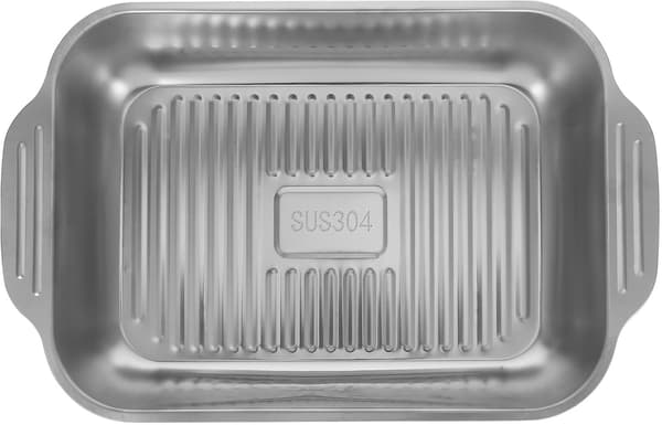 Fiskestekepanne for matlaging og baking, rektangulær rustfritt stål