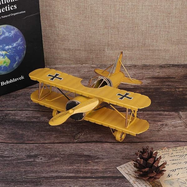 Vintage Flymodell, Mini Metall Biplan Flymodell Leke