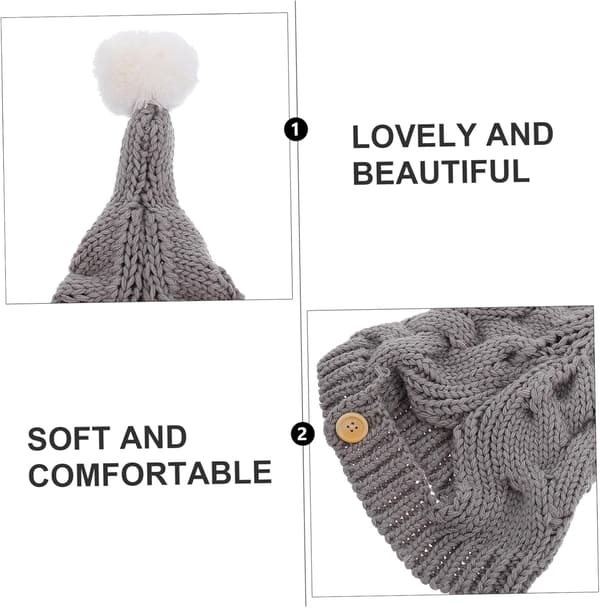 Stickad mössa härlig tjock varm ullmössa för hösten chic design bekväm att bära present